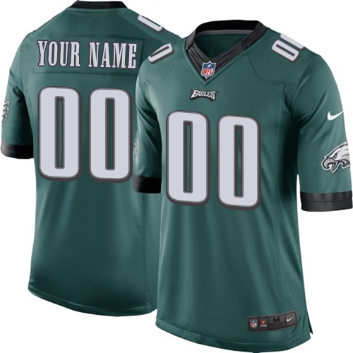 Youth Elite Nike Jersey Midnight Green Home - Customized NFL Philadelphia Eagles